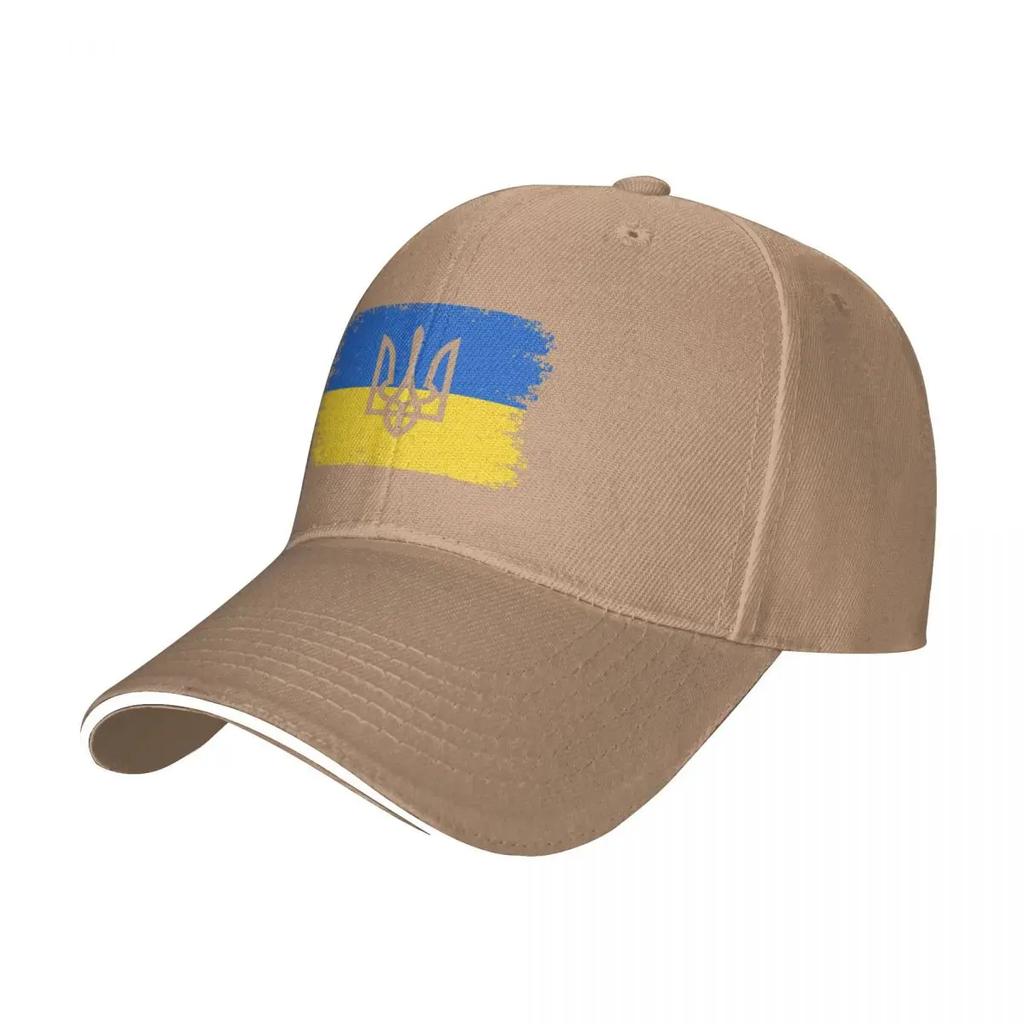 Ukraine Ukrainian National Flag Baseball Caps Casual Sandwich Caps Unisex Polyester Headwear Workouts