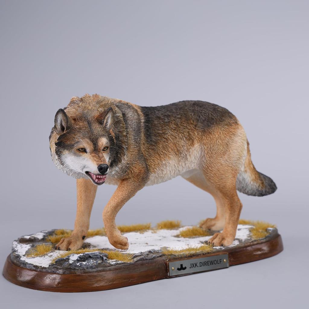 JXK Ice Wolf Wolf Figure Decorative Scene Miniature Resin Desk Birthday Finished Base, Base, Statue, Wolf, Model, Accessory, Ornament, Gift, Painted,