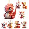 Christmas Dragon Car Dashboard Ornaments 2D Acrylic Dragon Pendant Charm Christmas Dragon Character For Vehicle Decoration