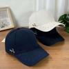Fashion Hat Korean Version Versatile Solid Color Alphabet Embroidery Curved Brim Shade Baseball Cap Korean Khaki Trendy Men's and Women's Cap