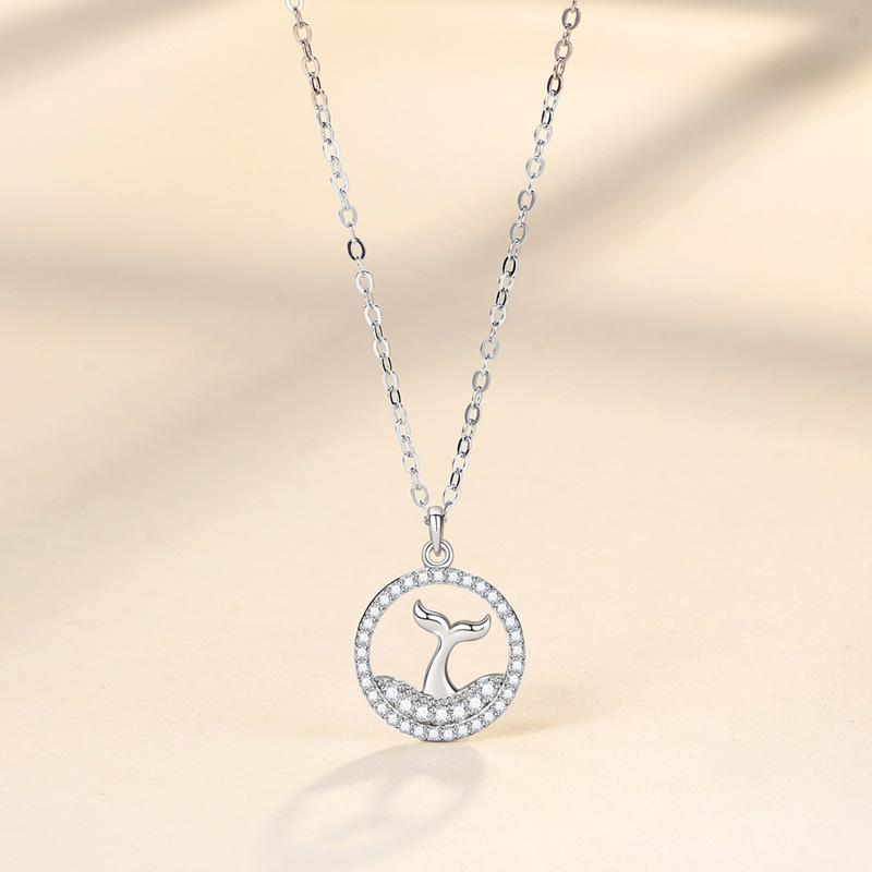 The Rest of Your Life Has Your Mermaid Tail Necklace Female Niche Design Sense Diamond Ring Fish Tail Pendant Jewelry