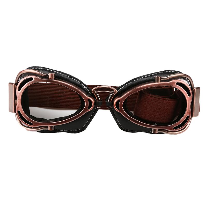 Okulary motocyklowe do jazdy Vintage Men Okulary Motocross Narciarstwo Maska Brązowa skóra Wiatroszczelna Kolarstwo Outdoor Dirt Bike Gogle