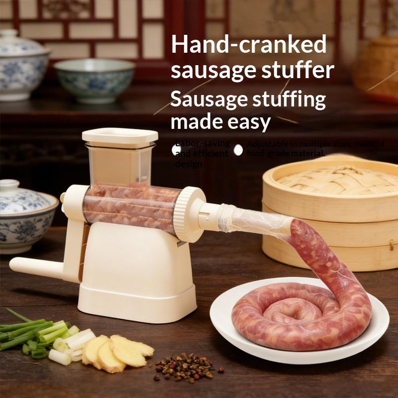 

Manual Sausage Stuffer Machine for Home Use Hand Crank Meat Filler Tool one size