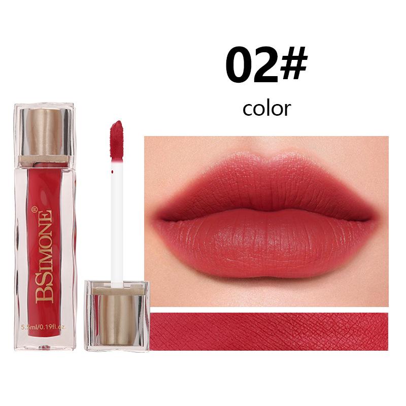 

Bsimone Velvet Matte Lip Gloss Liquid Lipstick Sexy Lip Makeup Women Beauty Red Non Stick Cup Waterproof Lip Gloss Long Lasting 2