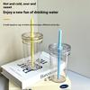 450ML Summer High-value Milk Tea Straw Plastic Cup Transparent Multi-color Thickened Coffee Cup Office Water Cup