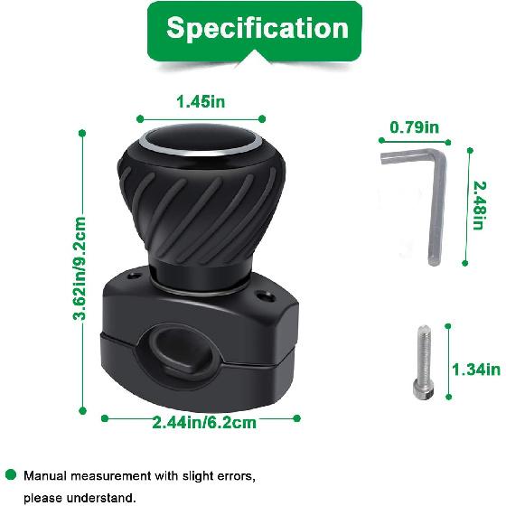 TY26583 Deluxe Tractor Steering Wheel Spinner Knob For Compatible With John Deere Kubota Tractor, Fits All Steering Wheels Up To 1-1/4" Thick