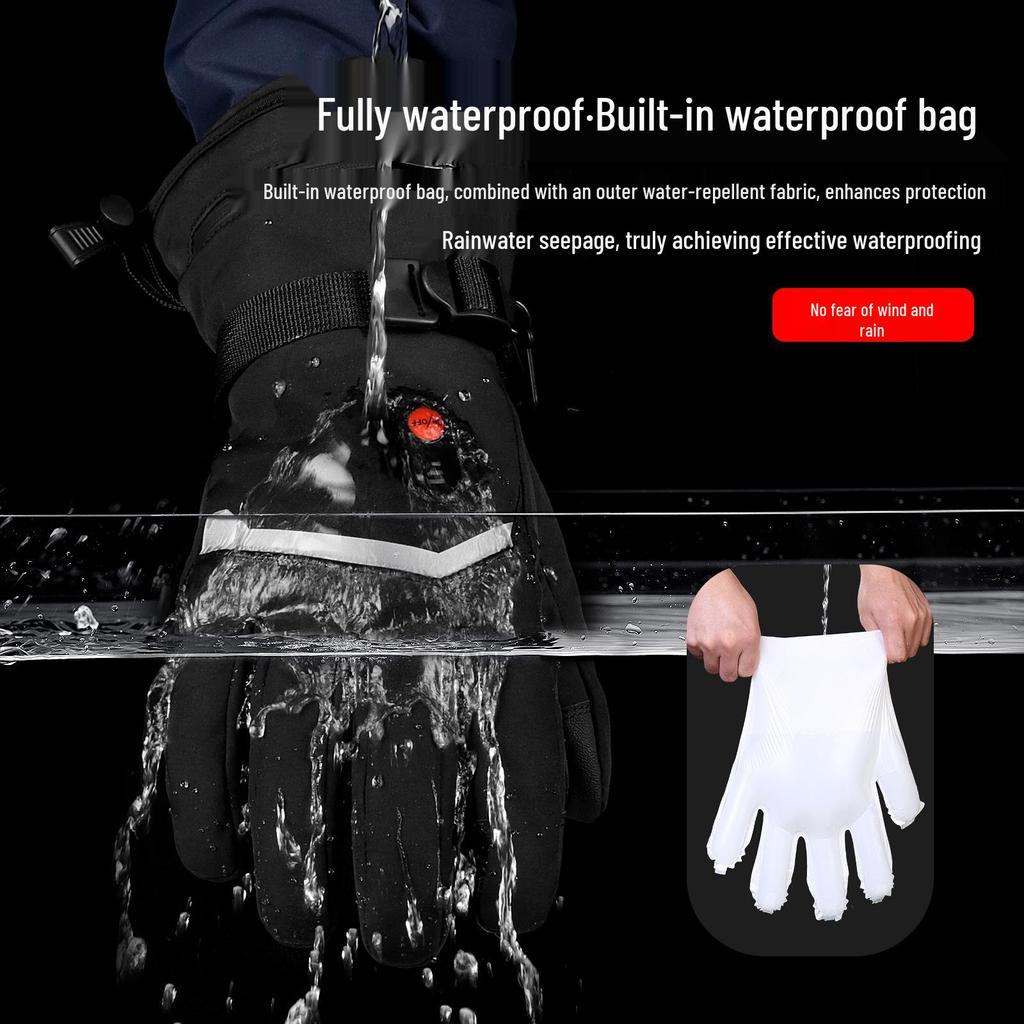 Winter Windproof Electric Heated Touchscreen Gloves for Outdoor Activities, Riding, and Skiing - Unisex Coldproof Warm Gear