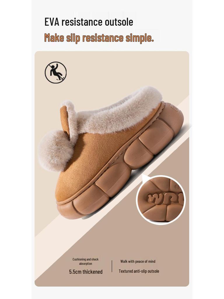 Women's Warm Fleece-Lined Non-Slip Postpartum Slippers for Autumn/Winter 2025
