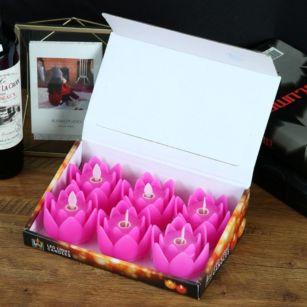 Decoration Flower Led Electronic Lamp Buddhist Hall Lanterns Wishing Lamp Lotus Candle Lamp