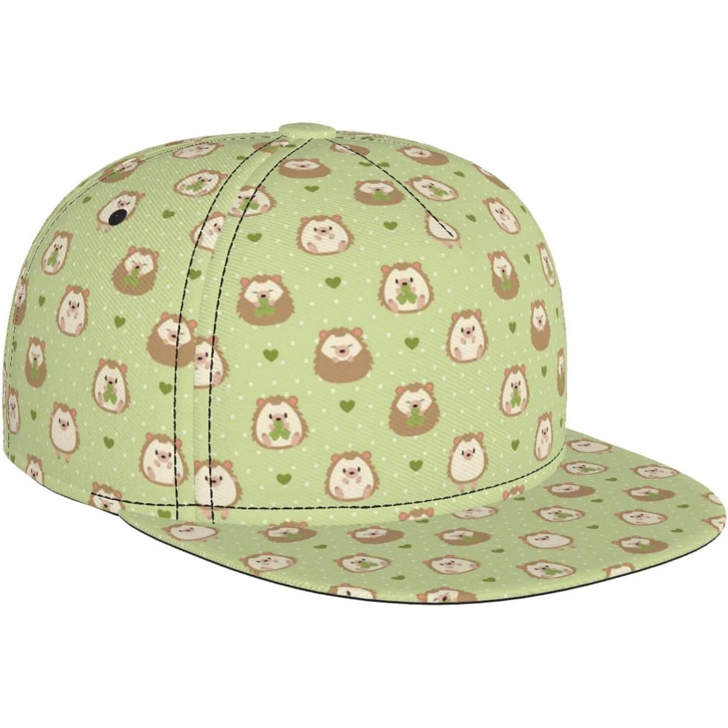 

Cute Hedgehog and Grass Pattern Baseball Cap for Men Women Adjustable Trucker Hat Snapback Sun Dad Cap Lightweight Unisex One Size