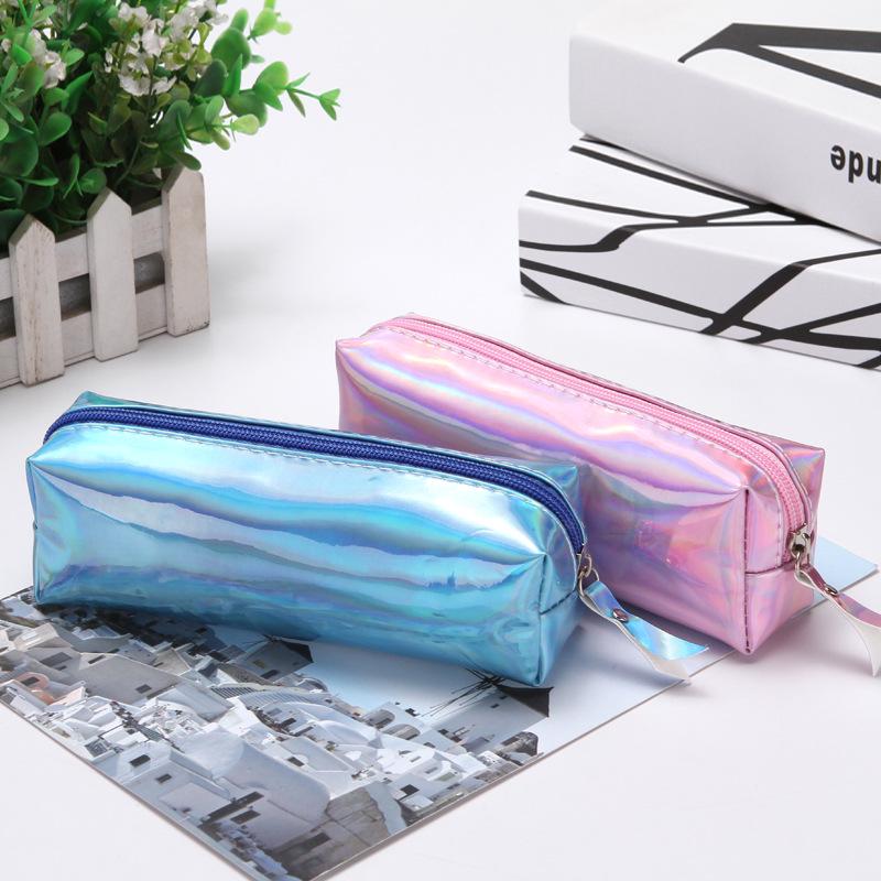 Laser Colorful Tide Pencil Case Fresh Artistic Men's and Women's Cosmetic Bag Storage Bag Stationery Storage Bag Cosmetic Bag