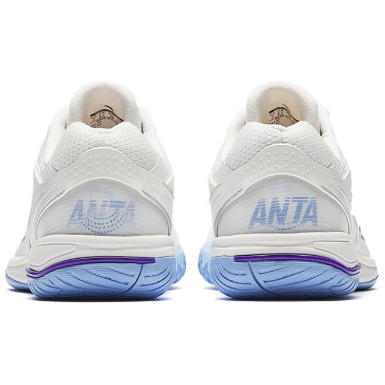 Anta Wing Table Tennis Badminton Shock Absorbing Wear Resistant Non Slip Low Top Training Shoes Unisex Training Shoes White Blue 412510961-6