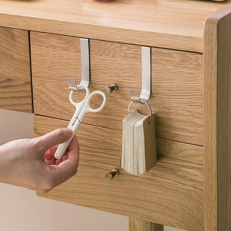 2er-Pack Bohrerfreie Schranktürhaken, Kohlenstoffstahl, Multifunktionale Badezimmer-Wandhaken