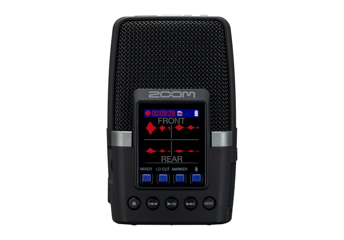 

ZOOM H2essential Handy Recorder, Black, 9 Microphone Patterns, FrontRearBidirectional, Mono (Hypercardioid), Stereo 90°, Stereo 120°, 32-Bit Float