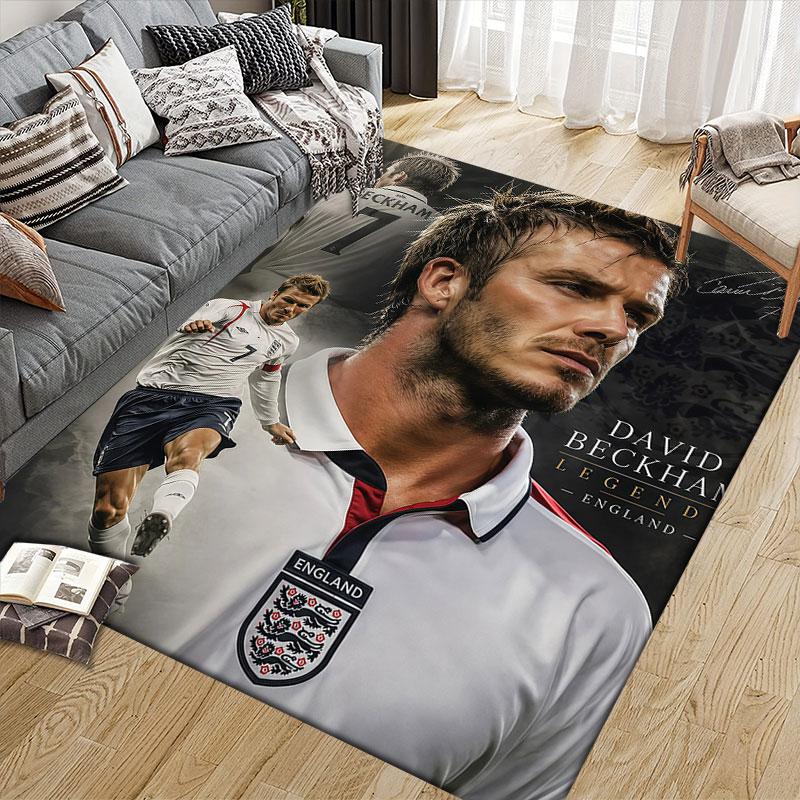 Becks Flannel Printed Carpet, Home Sofa Decoration for Living Room & Bedroom, Non‑Slip Play Flannel Floor Mat for Game Room