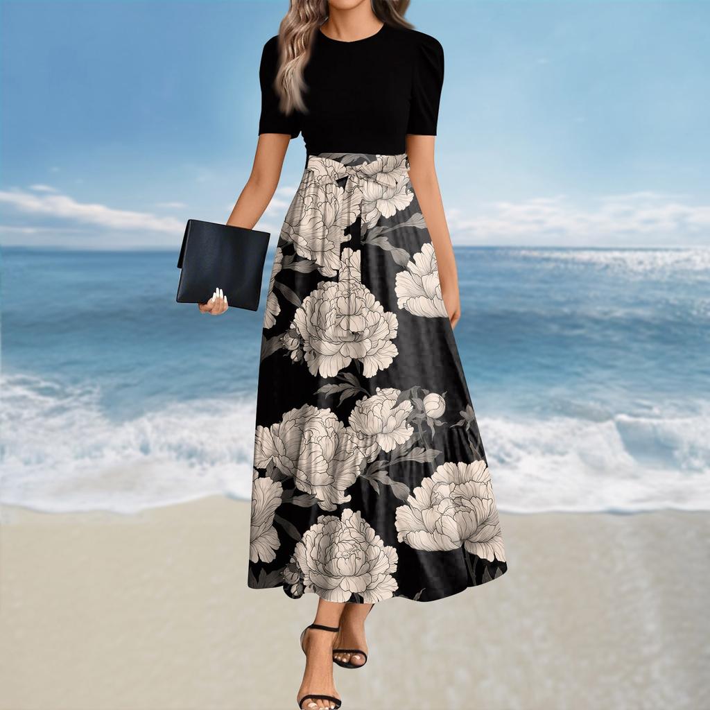 Dámské letní šaty Volné Plážové Dovolenkové Ležérní Hluboký Výstřih do V Vesta Šaty Elegantní Košilové Šaty