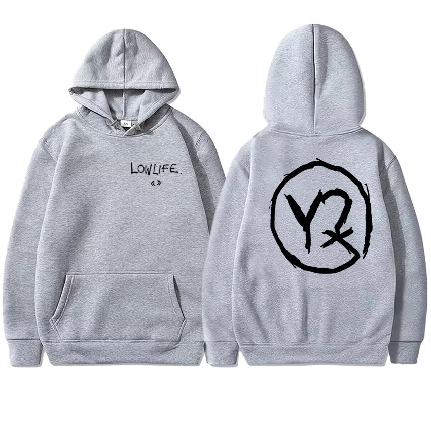 Retro Rock Yungblud Lowlife 2025 Novo Álbum Streetwear Estampado Dupla Face Homens Mulheres Moletom Casual Unissex Pulôveres de Lã