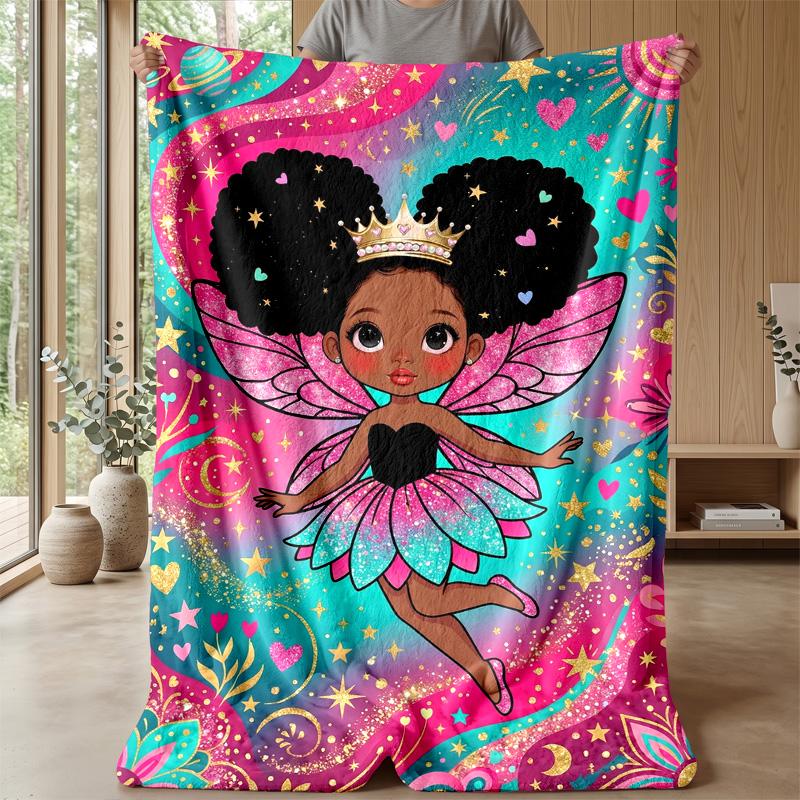 Fairy Dreams In Colors Theme Blanket Lightweight Warm Flannel Blanket Decorative Throw Blanket for Home Decoration