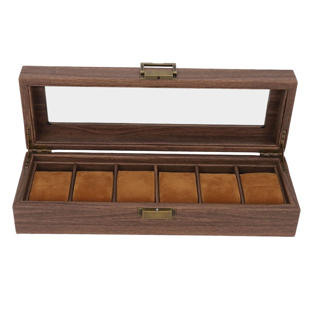 32*12*8cm Retro Wooden Wristwatch Storage Case  Personal Multi-watch Collection Storage