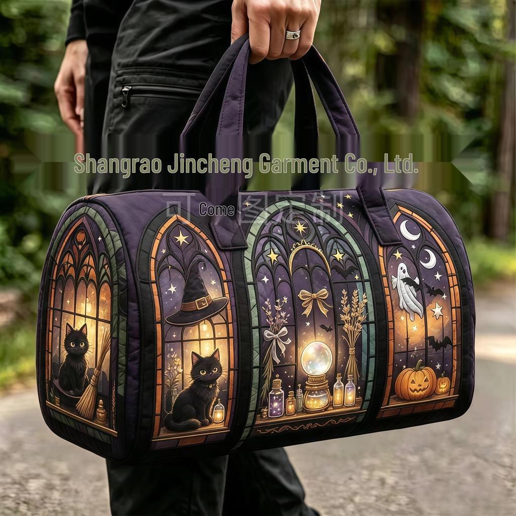 3D Gothic Buntglasdruck Halloween Sporttasche - Multifunktionale Reisetasche