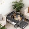 Abnehmbarer Katzen-Pedalhocker Katzenstreuauffangmatte für Katzenstreugehege Möbel Automatische Boxen Ältere Haustiere