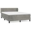 3127553 vidaXL Lit à sommier tapissier et matelas Gris clair 140x200cm Velours