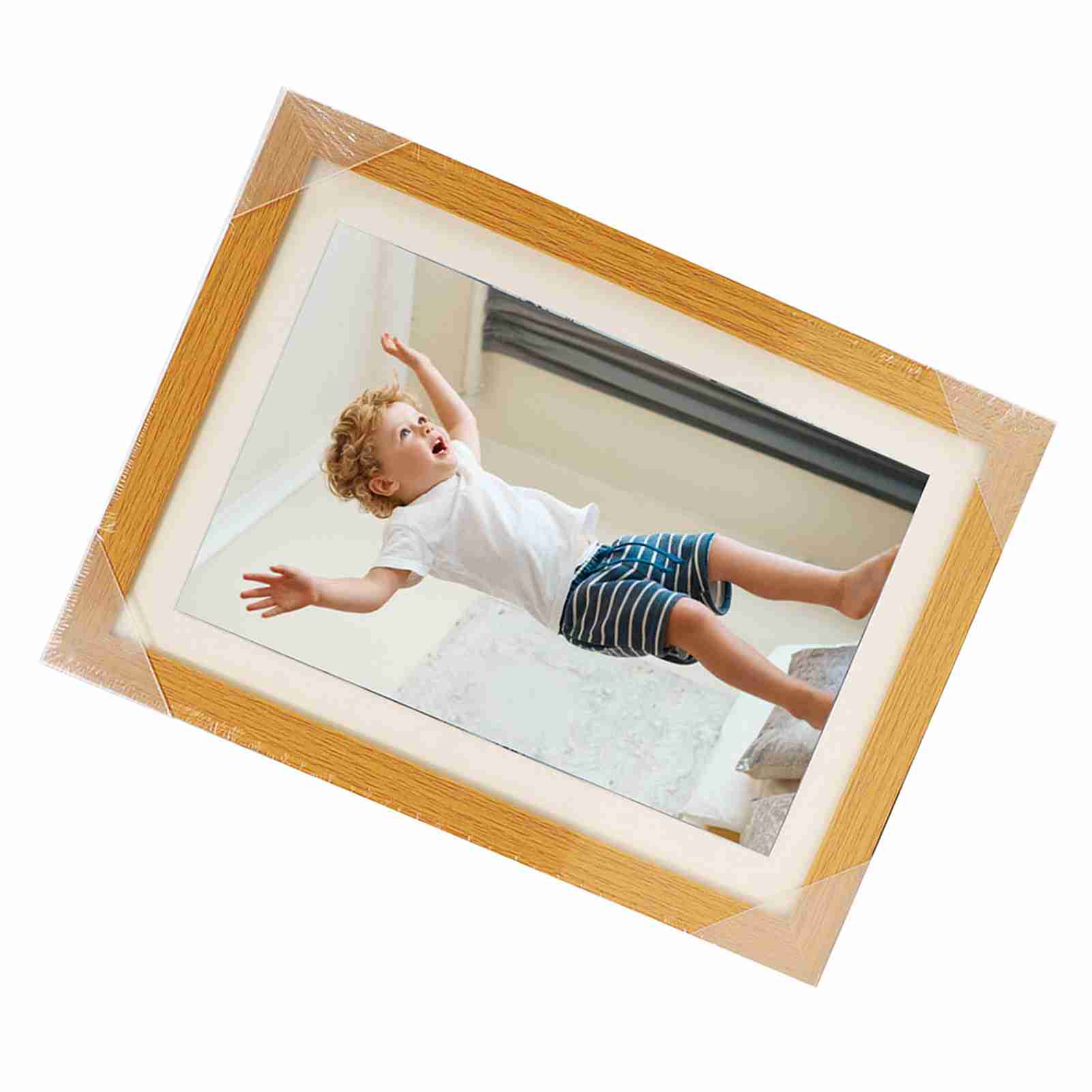 

Wooden photo frame table oil painting storage box Kids Art Frames children flip diy photo frame