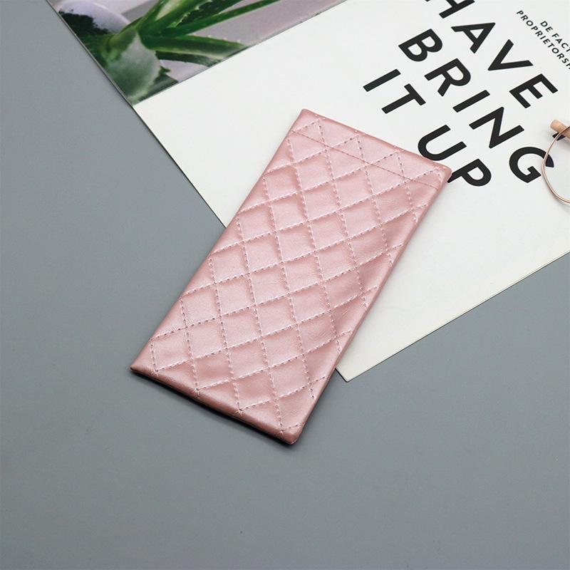 

Simple Pu Leather Glasses Storage Bag Automatic Closed Shrapnel Mouth Sunglasses Case Portable Waterproof Eyewear Accessories рожевий