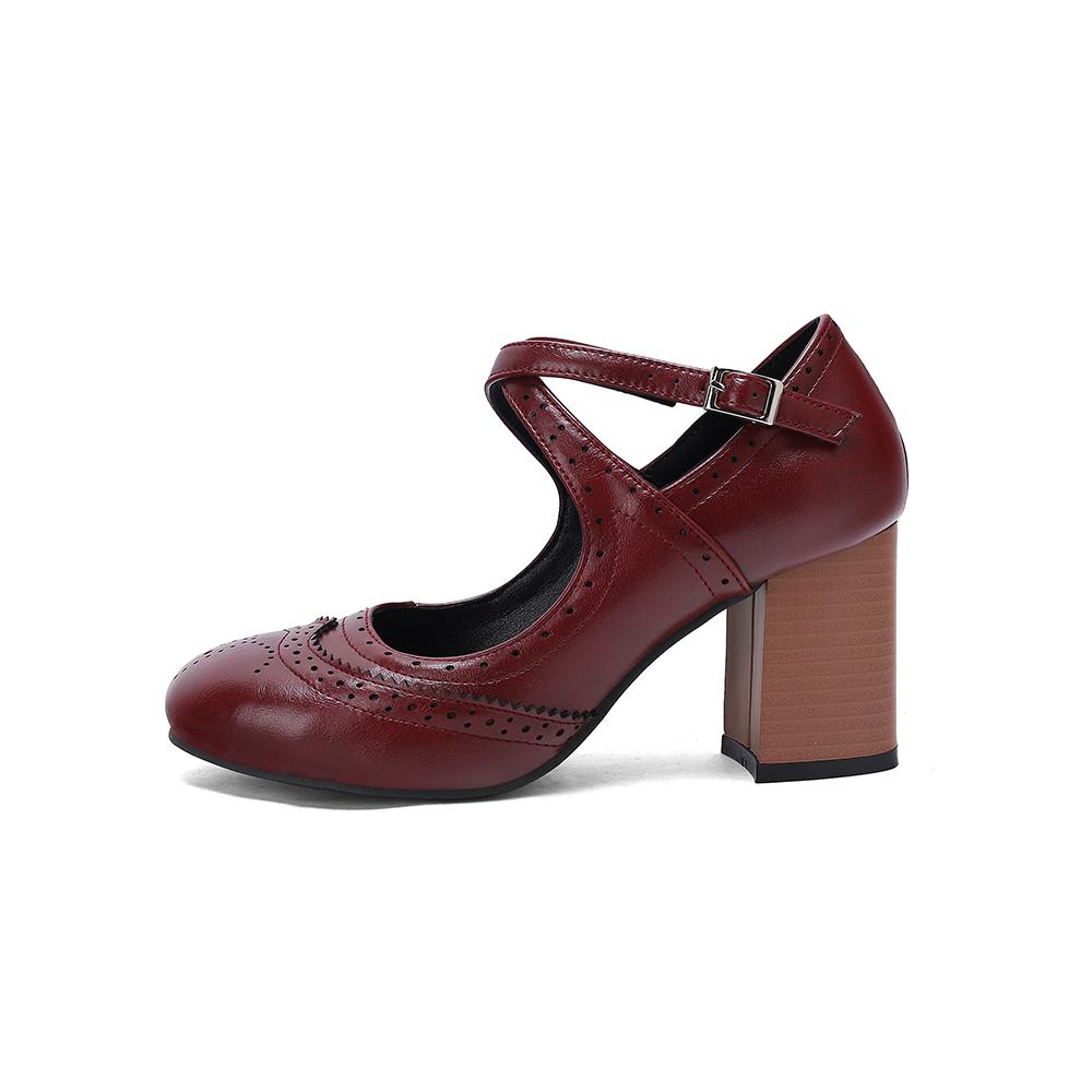 Scarpe Décolleté Donna Mature Punta Tonda Tacco Largo Alto Scarpe Eleganti Taglie Forti 46 50
