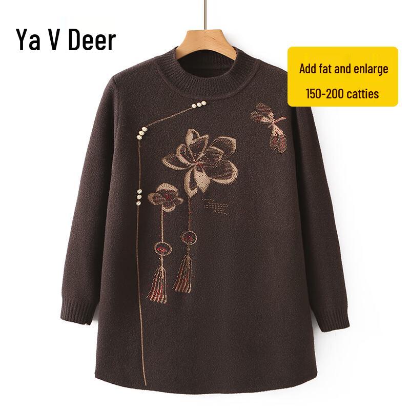 

Женский вязаный свитер Yalu большого размера, свободного кроя, средней длины 8XL