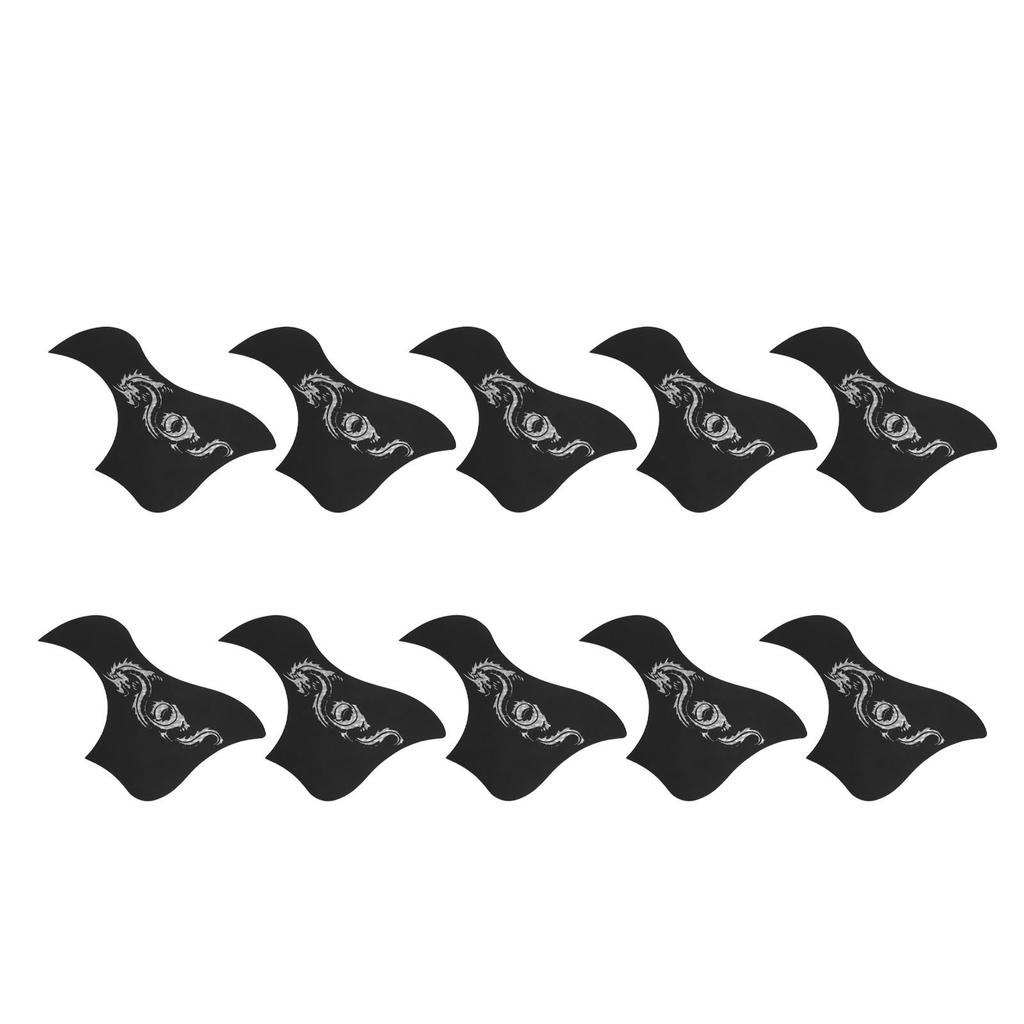 10Pcs Acoustic Guitar Pickguard Dragon Pattern Guard Plate PVC Set Kit for 40in 41in Silver