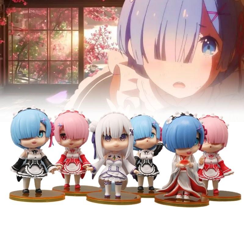 6pcs Re Life In A Different World From Zero Character Pvc Toy Model Xmas Gift