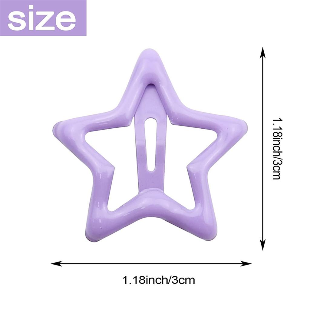 50pcs Toddler Girls Random Color Star Design Hair Clip Multi-color Girls Clips Kids Hair Accessories Styling Decoration