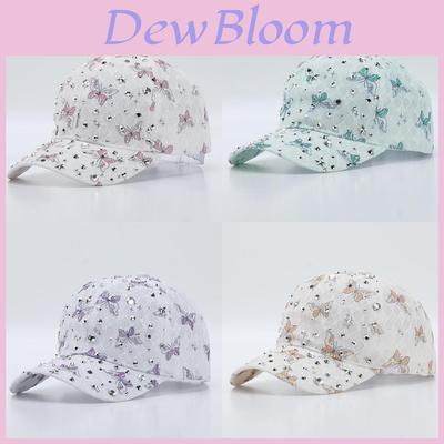 Gorra de Béisbol con Adorno de Mariposa de Poliéster Transpirable para Primavera Verano Protección Solar al Aire Libre