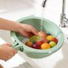 Plastic Double-Layer Drain Basket Sturdy Grain Washing Basin Kitchen Storage Baskets  Grain Washing