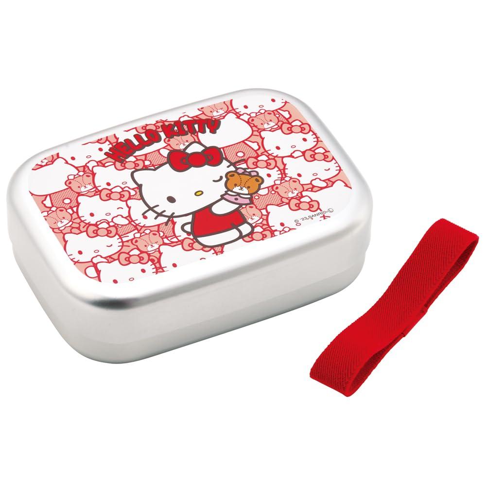 Skater Aluminum Lunch Box for Kids, 370ml Capacity, Insulated Storage, Lunch Belt Included, Made In Japan, Sanrio Hello Kitty Design, Ushiro & Shiro