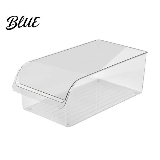 Fridge Drawer for Canned Drinks Refrigerator Storage Box with Handle Clear PET Pull Out Organizers Organizer Stackable Fresh Food Keeper Vegetables