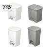 Plastic Wastebasket with Lid Slim Trash Can, Pedal Step Design, Touchless Odor Proof Wastebasket, Narrow for Small Spaces Garbage Bin Waste
