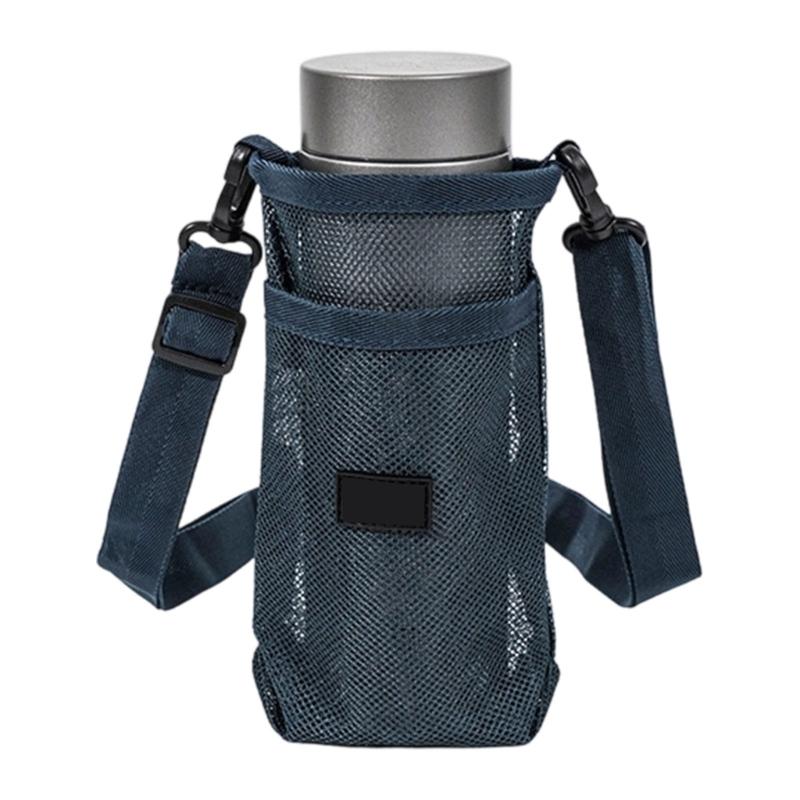 Meshes Water Bottle Holder Sleeve Water Bottle Carriers Bag for Clear Hydrations Monitoring Zippers Access Oxford Fabric
