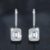 Moissanite Earrings Women Radiant Cut Studs With Geometric Square Design Sterling Hypoallergenic Jewelry