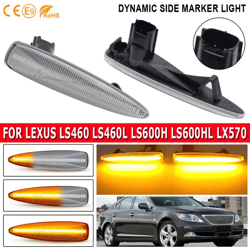 1 Pair LED Dynamic Side Marker Blinker Light  For Lexus IS F LS460 LS460L LS600h LS600hL LX570 LX450D Scroll Turn Signal Lamp