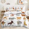 Bed Three-Piece Illustration Landscape Animal Quilt Cover 3D Digital Printing Kit