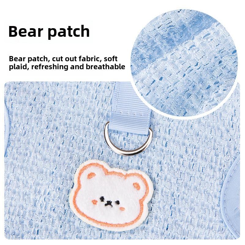 Spring and Summer Cat Hairless Cat Thin Breathable Small and Medium Dog Dog Bear Vest Teddy Bear Pet Clothes