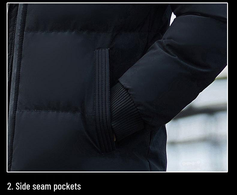 Men's Trendy Winter Cotton Padded Jacket - Korean Style Velvet Thickened Coat