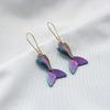 A Pair of Personalized Creative Colorful Stereoscopic Mermaid Tail Earrings for Party Wear