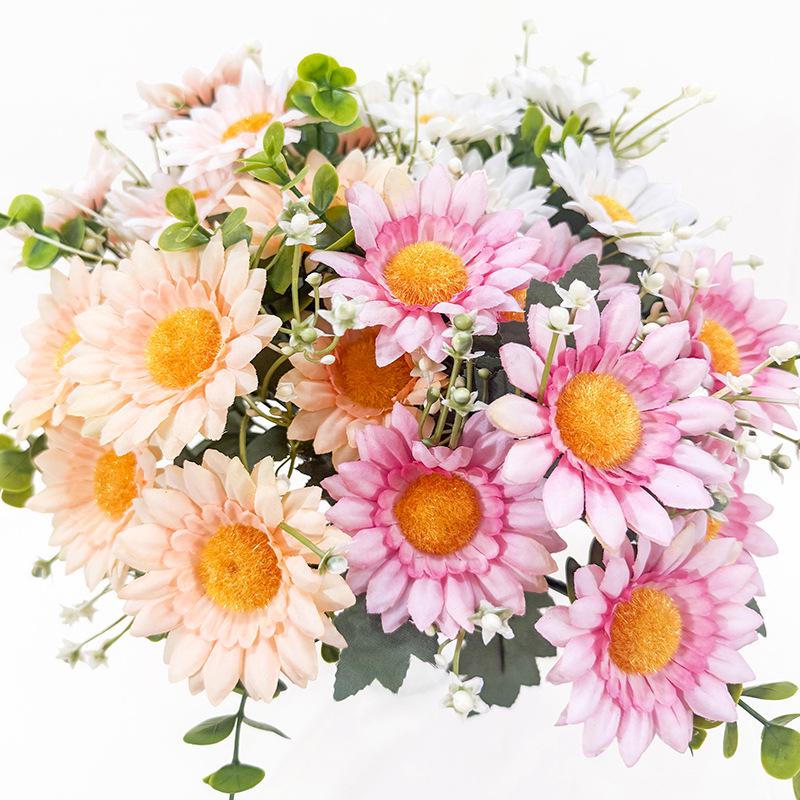 Nordic Style High-Grade Sunflower Mini Fake Flower for Wedding and Home Decoration.