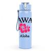 1PC Hawaii Aloha Flower Logo 750ml Color Plastic Sports Water Bottle Leakproof Flip Straw Lid Suitable for Sports Office Home Use