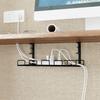 Under Desk Cable Management Tray Adjustable Wire Organizer No Drill Cord Holder for Office/Home