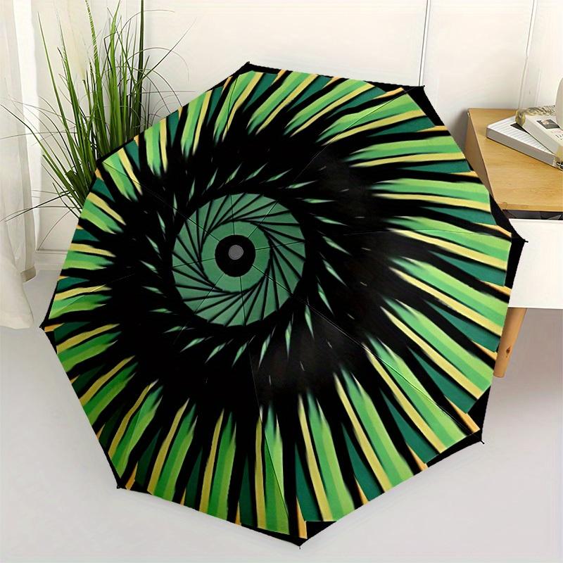 1pc Abstract Pattern Automatic Folding Umbrella, Portable & Foldable Design with 8 Ribs, Casual Outdoor Accessory yy250805053