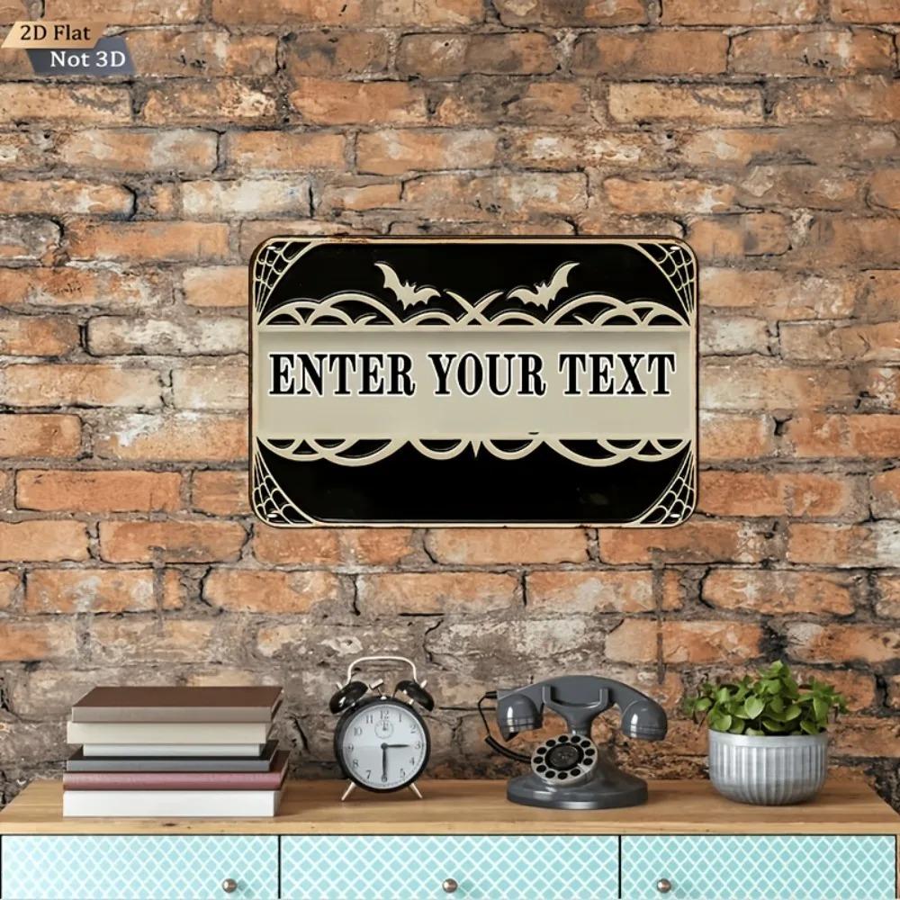 Spider Web Bat 2D Flat Tin Sign Weather Fade Resistant Wall Decor Decorative Home Store Gift